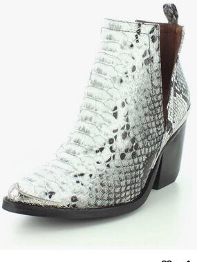 JEFFREY CAMPBELL Black & White Snake Print Boot